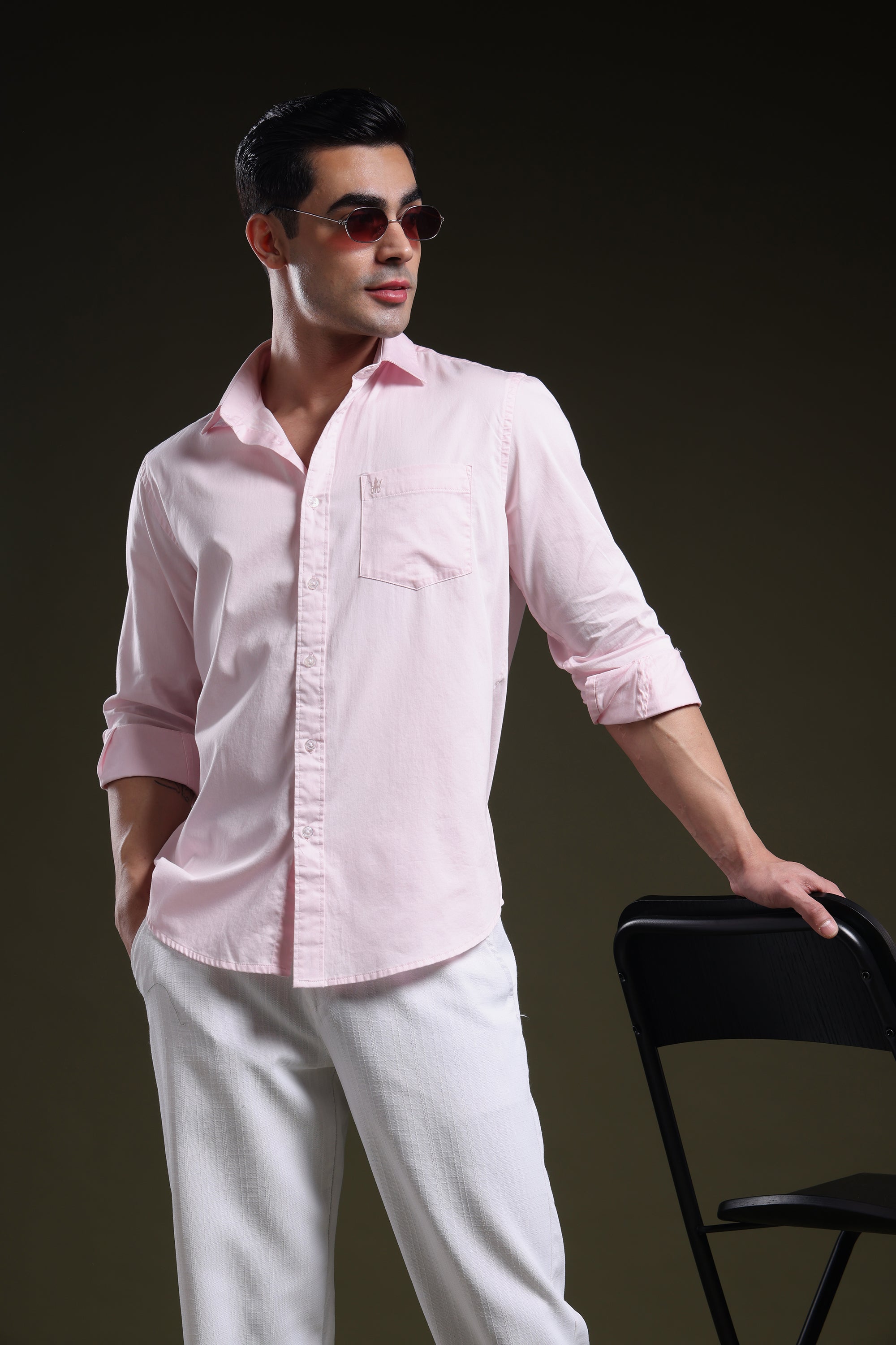 Candyfloss Pink Men's Solid Satin Shirt l Full Sleeve l Slim Fit