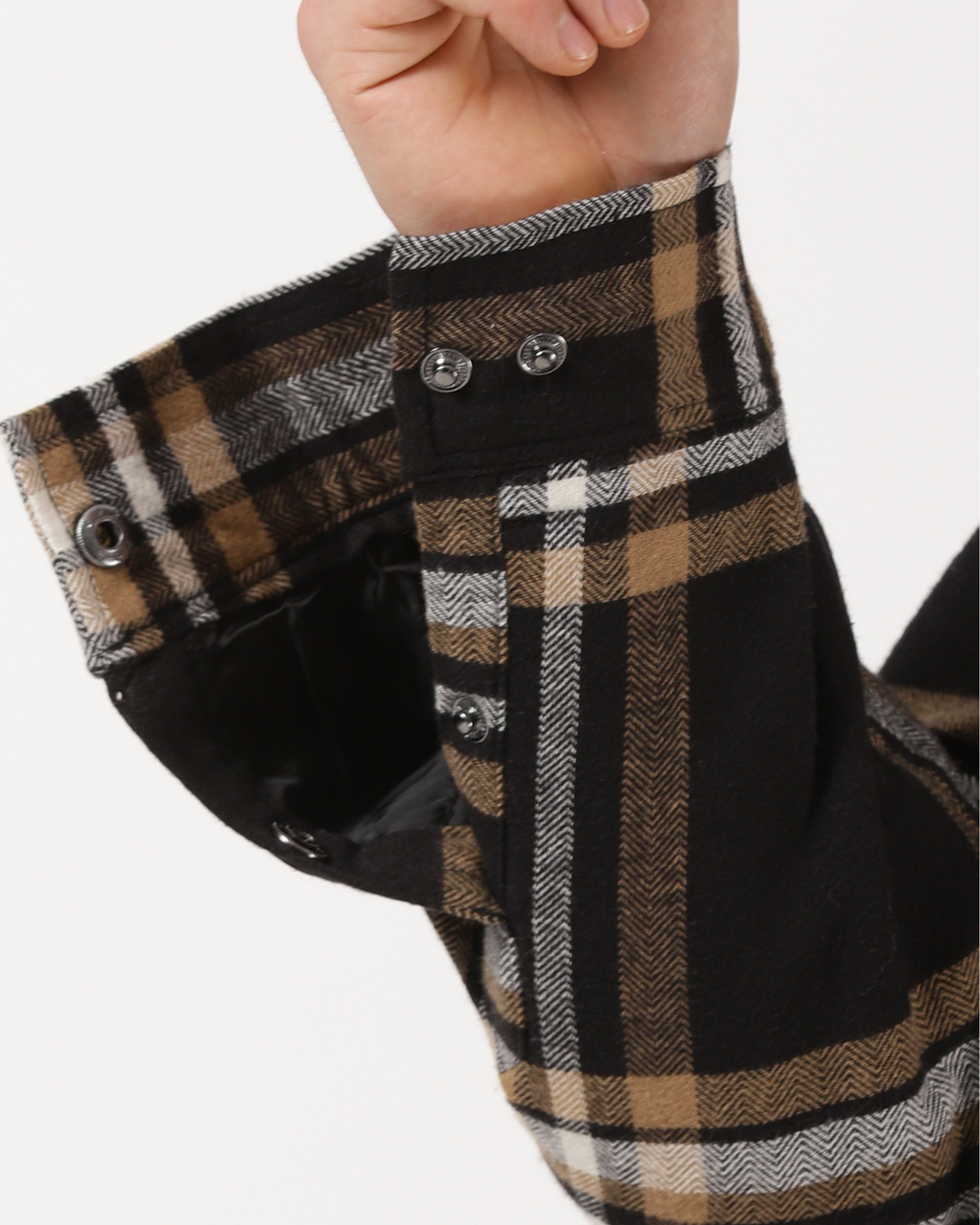 Bronze & Black Men's Fleeece - Lined Checked Shacket